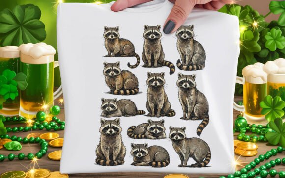 A Cozy Gathering of Curious Raccoons PNG