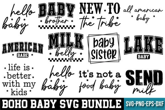 Boho Baby SVG Bundle for Graphics & T-Shirt Designs