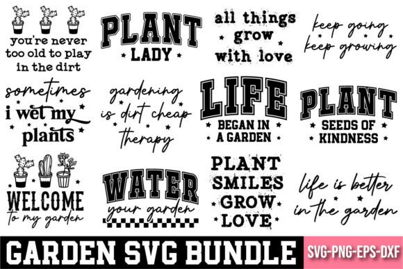 Garden SVG Bundle for T-Shirt: Graphics & T-Shirt Designs