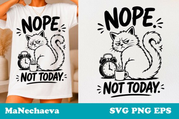 Sarcastic Cat Quote SVG Nope Today