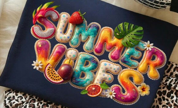 Summer Vibes Preppy Tee PNG Sublimation