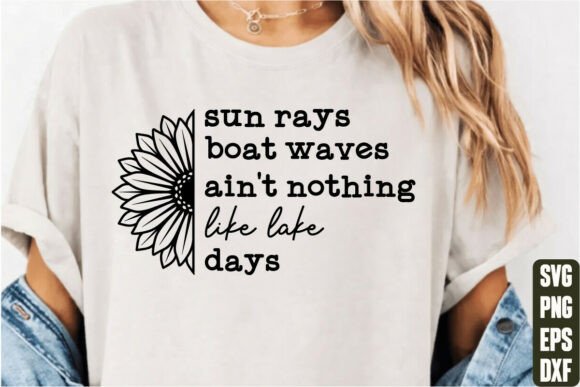 Sun Rays Boat Waves SVG for T-Shirt Designs