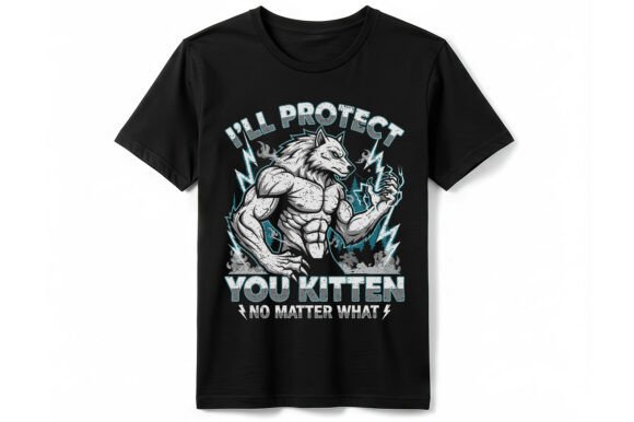 Werewolf Protector Kitten T-shirt Graphics